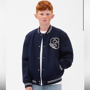 GAP unisex Dark Blue Varsity Jacket with White Trim